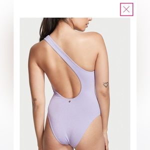 NWOT Victoria’s Secret One Shoulder One Piece Sparkling Lavender Swim Suit XS